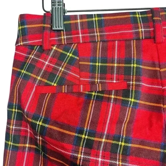 J.Crew Winnie Red Plaid Tartan Pant Skinny Ankle Length Side Zip | Womens Size 8 - Picture 4 of 6
